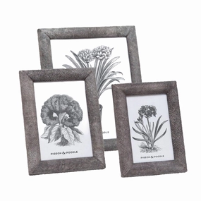Faux Shagreen Oxford Frame in Cool Grey home display ornament