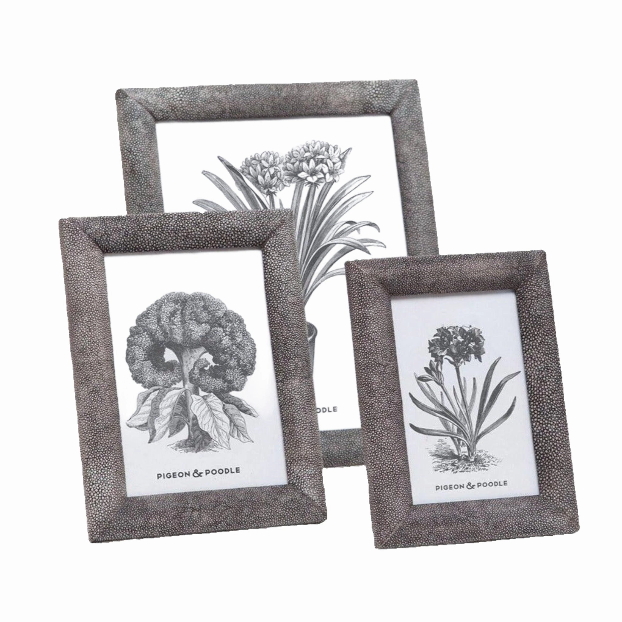 Faux Shagreen Oxford Frame in Cool Grey home display ornament
