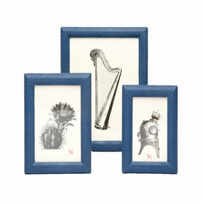 Faux Shagreen Oxford Frame in Navy home display ornament