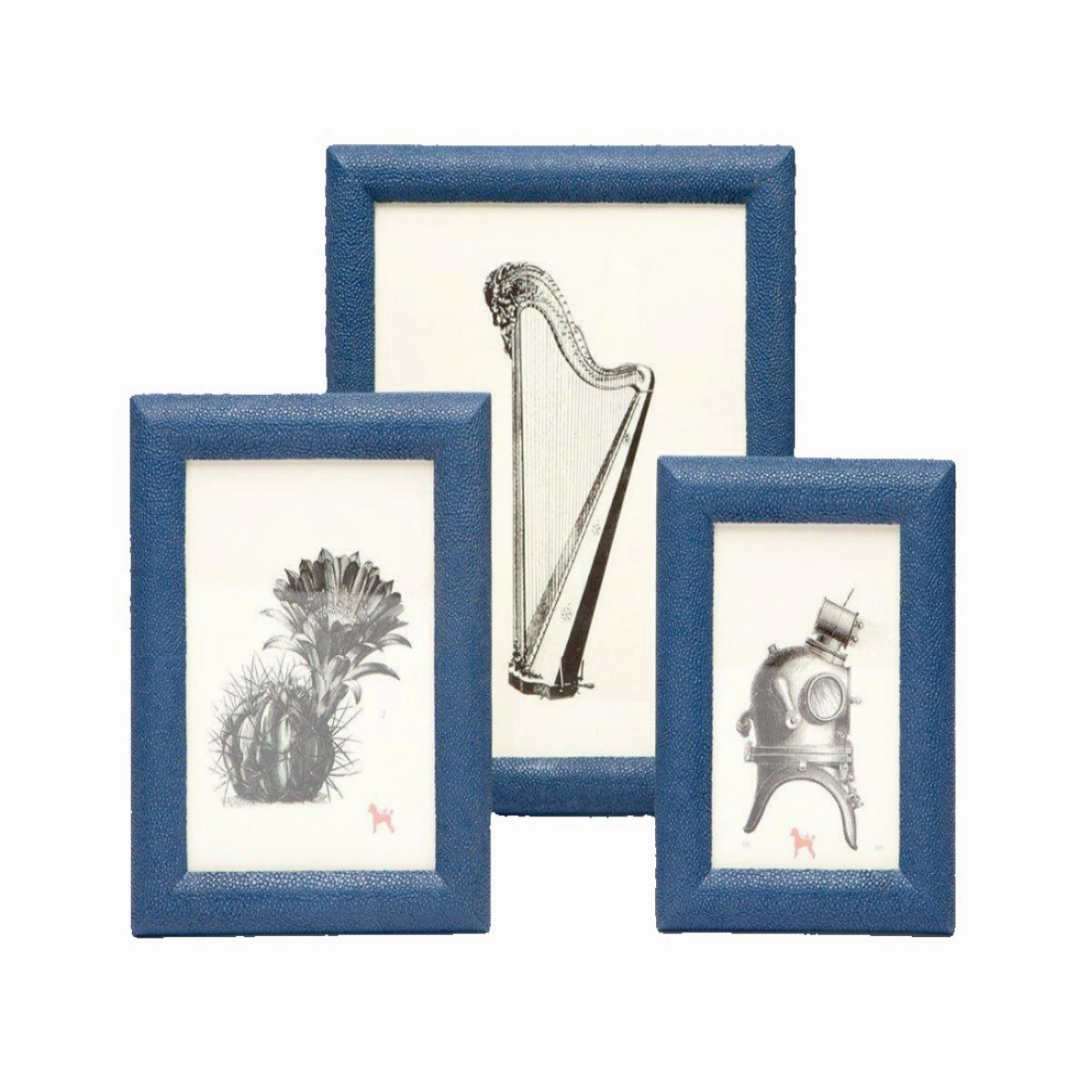 Faux Shagreen Oxford Frame in Navy home display ornament