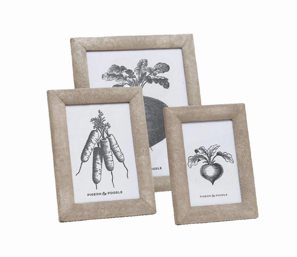 Faux Shagreen Oxford Frame in Sand home display ornament