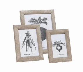 Faux Shagreen Oxford Frame in Sand home display ornament