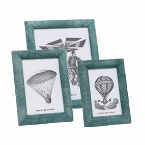 Faux Shagreen Oxford Frame in Turquoise home display ornament