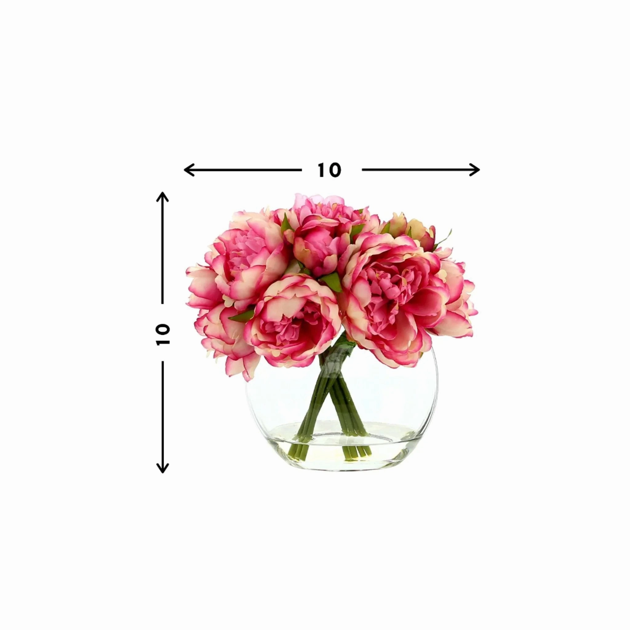 Faux Vibrant Pink Peony Floral Arrangement