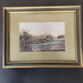 FAY LIVELY PORTER FARM WATERCOLOR classic mural painting