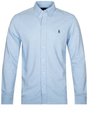 Leichtes Langarmshirt aus Mesh in Blau