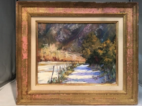 FENCE LINE OIL PAINTING BY PETER HAGEN classic mural painting