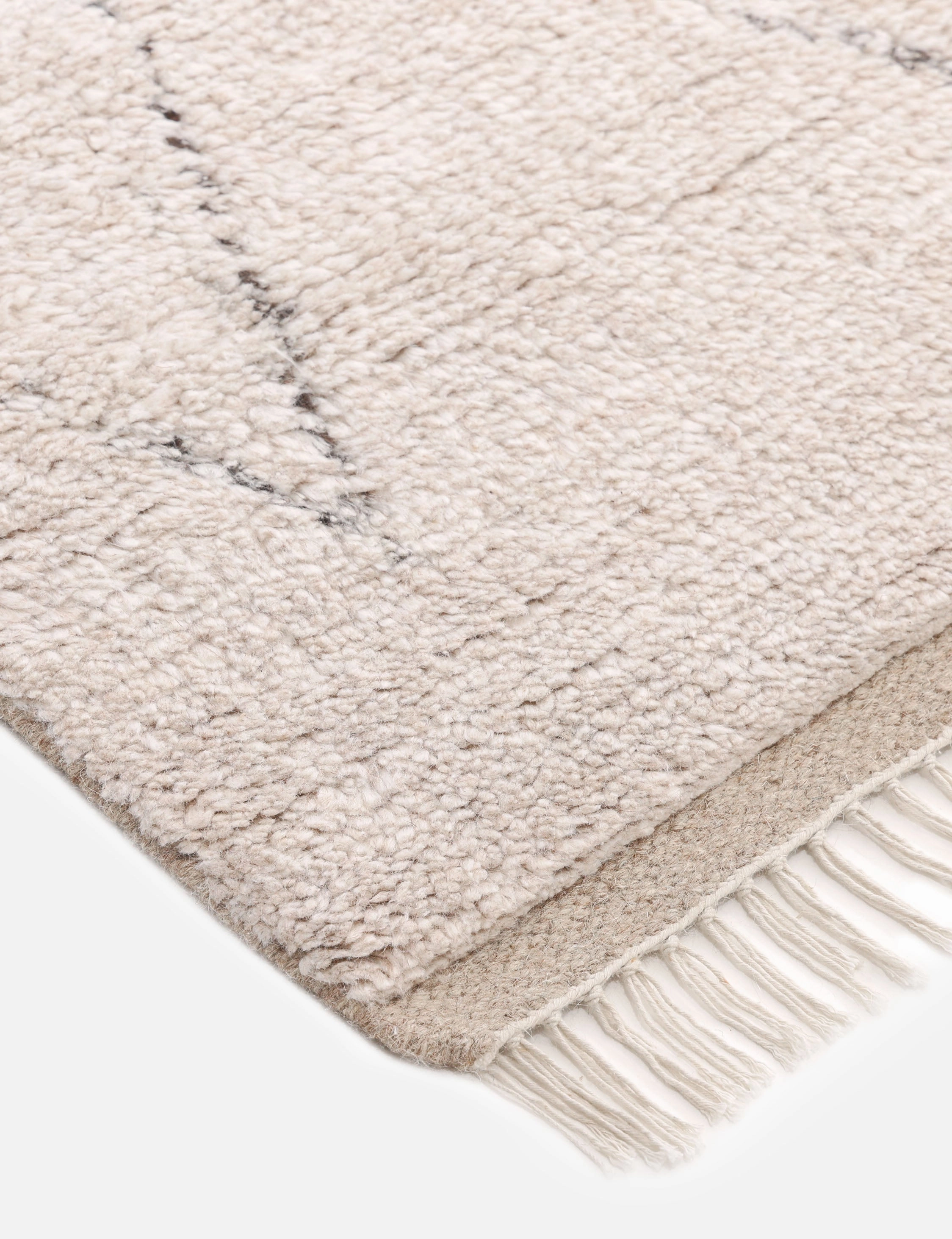 Ferra Hand-Knotted Wool-Blend Moroccan Style Shag Rug