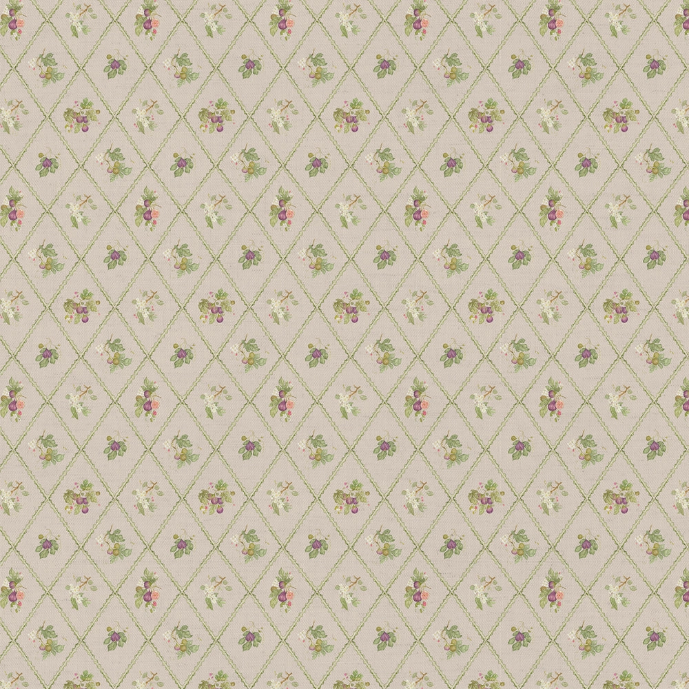 Fig Trellis Printed Cotton Fabric Taupe