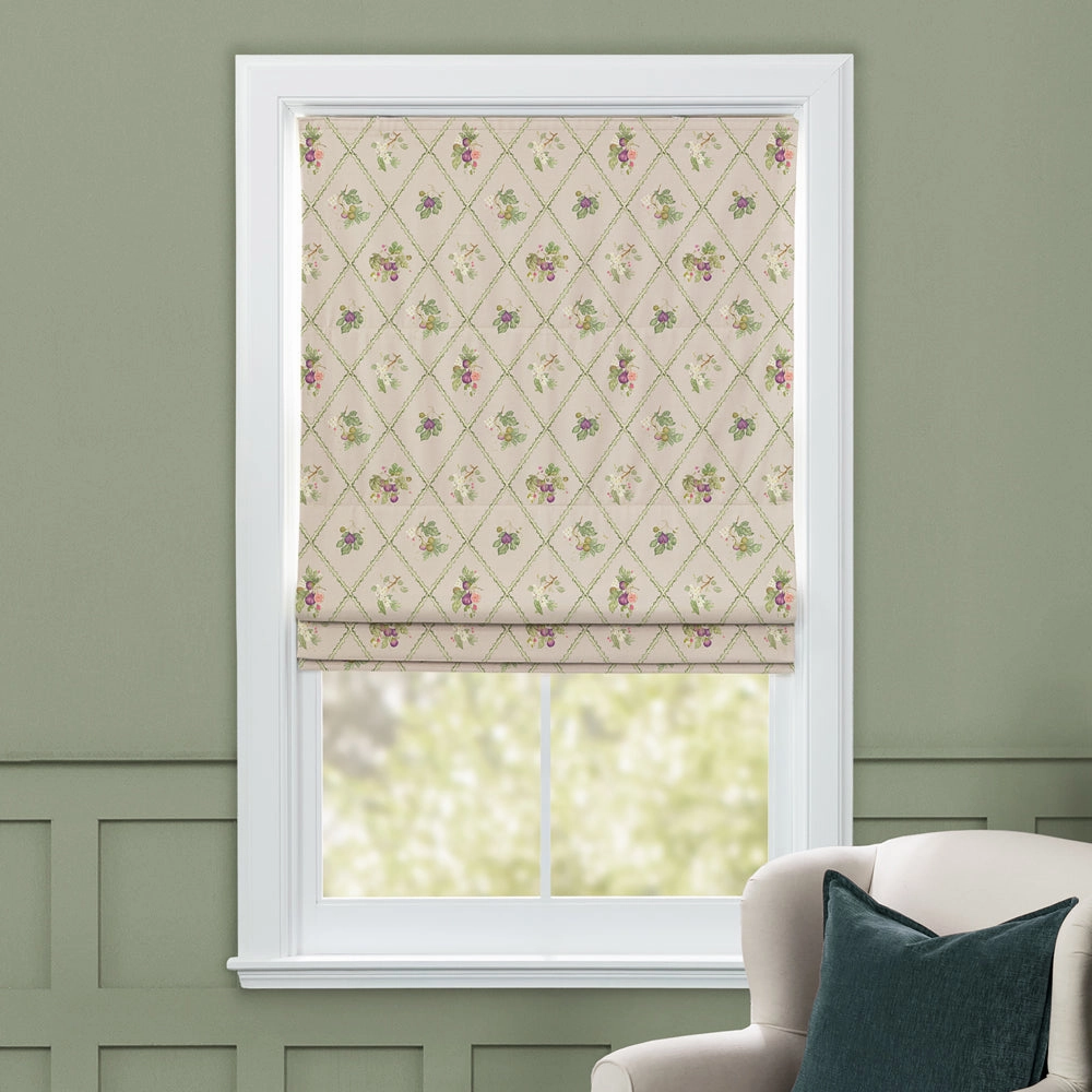 Fig Trellis Printed Cotton Fabric Taupe