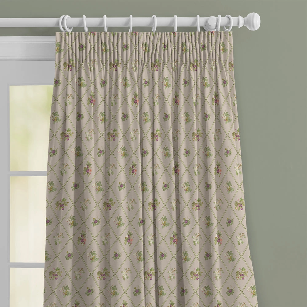 Fig Trellis Printed Cotton Fabric Taupe