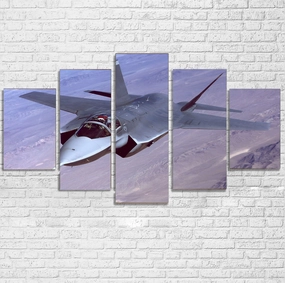 Fighter Jet 35 Captured in the Air Printed Multiple Canvas Poster canvas mural art