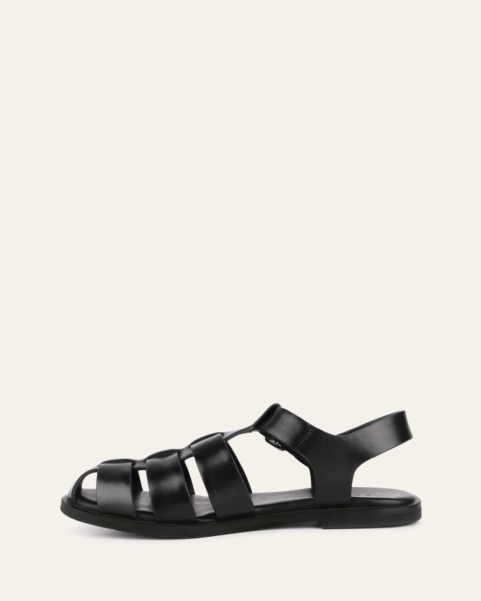 FINN FLACHE SANDALEN AUS SCHWARZEM LEDER