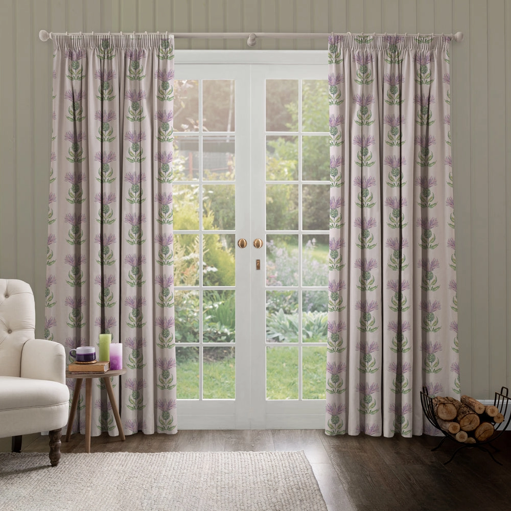 Firth Printed Made to Measure Curtains Granite Cream