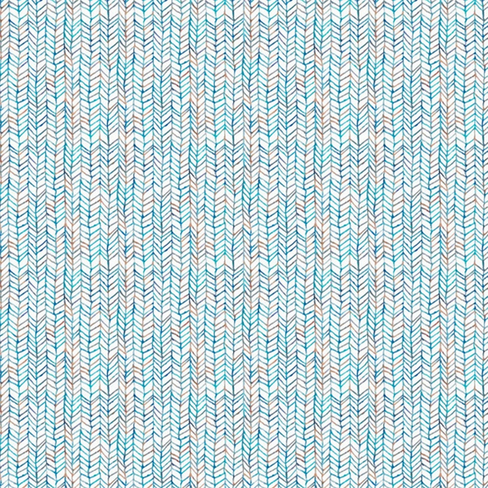 Fishing Net Printed Cotton Fabric (By The Metre) Cobalt