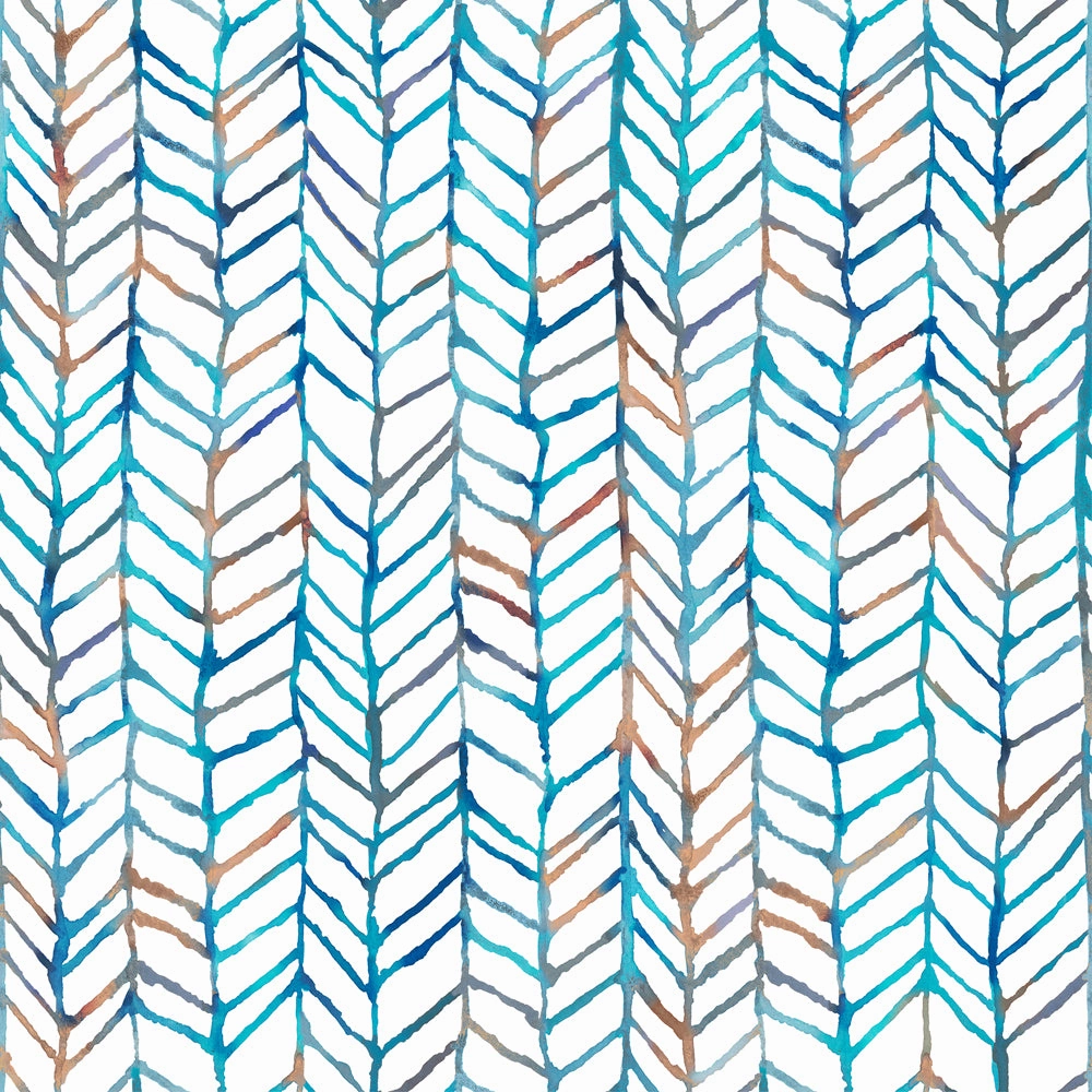 Fishing Net Printed Made to Measure Curtains Cobalt