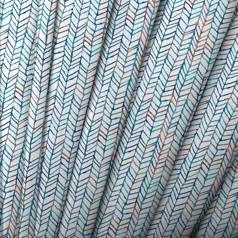 Fishing Net Printed Made to Measure Curtains Cobalt