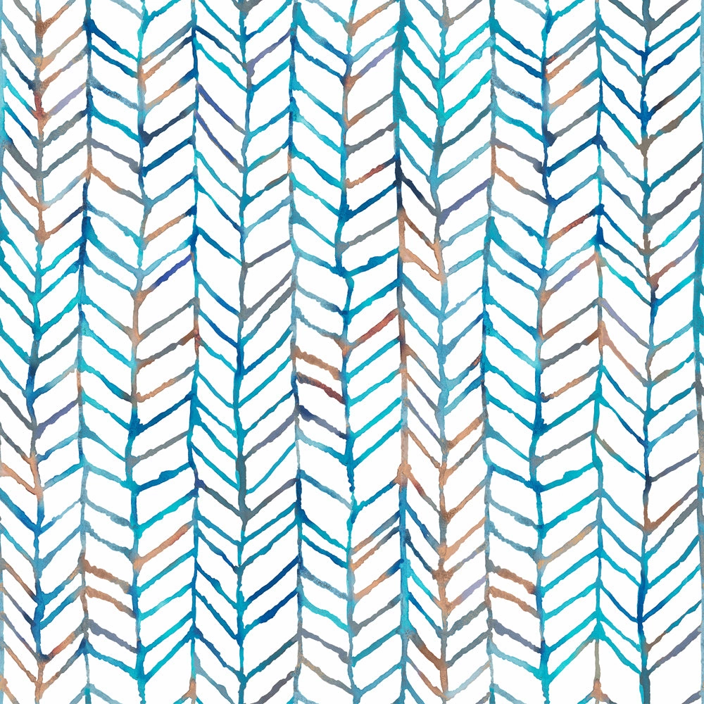 Fishing Net Printed Made to Measure Curtains Cobalt