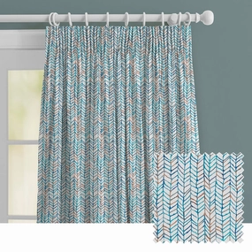 Fishing Net Printed Made to Measure Curtains Cobalt patterned fashion rug  
