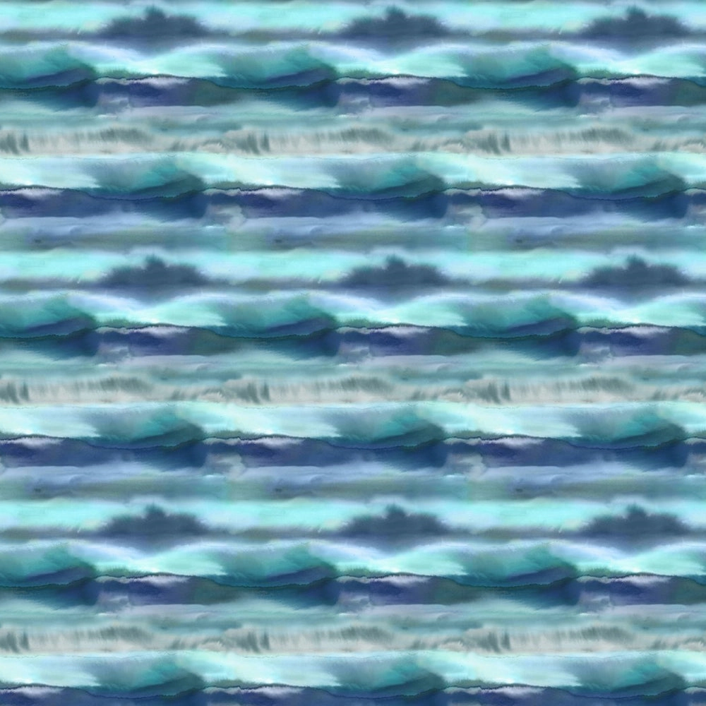 Fjord Printed Cotton Fabric (By The Metre) Cobalt