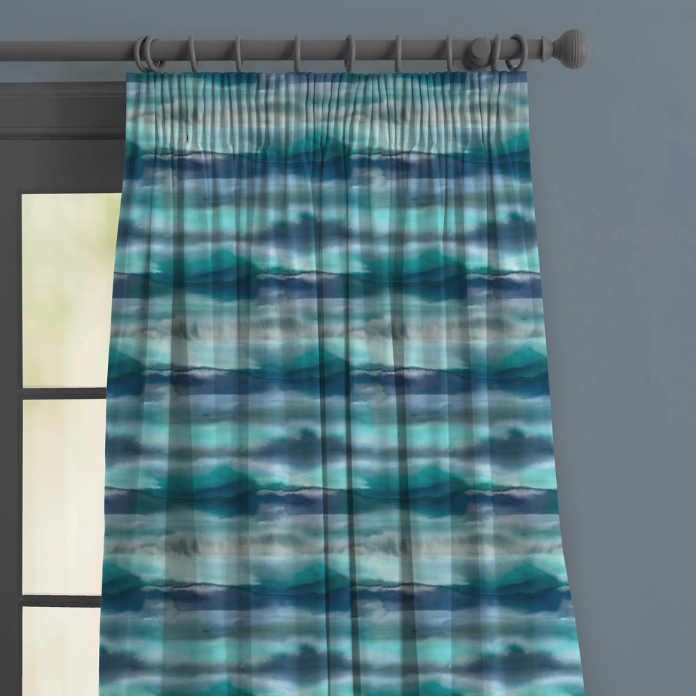 Fjord Printed Made to Measure Curtains Cobalt