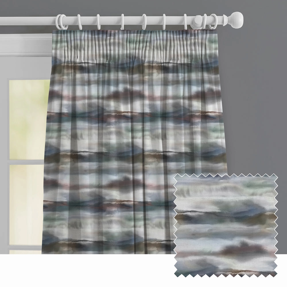 Fjord Printed Made to Measure Curtains Slate patterned fashion rug  