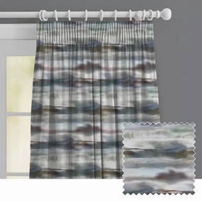 Fjord Printed Made to Measure Curtains Slate patterned fashion rug  