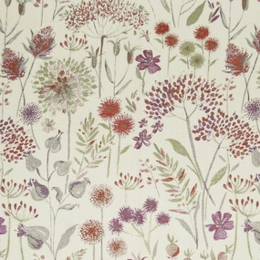 Flora Woven Jacquard Fabric (By The Metre) Plum elegant table cloth  