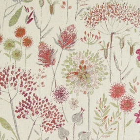 Flora Woven Jacquard Fabric (By The Metre) Russett/Cream elegant table cloth  
