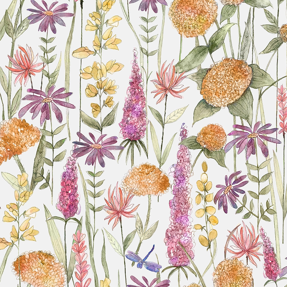 Florabunda Linen Printed Made to Measure Curtains Russet