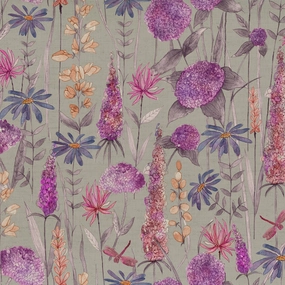 Florabunda Printed Cotton Fabric (By The Metre) Fuchsia Pink elegant table cloth  