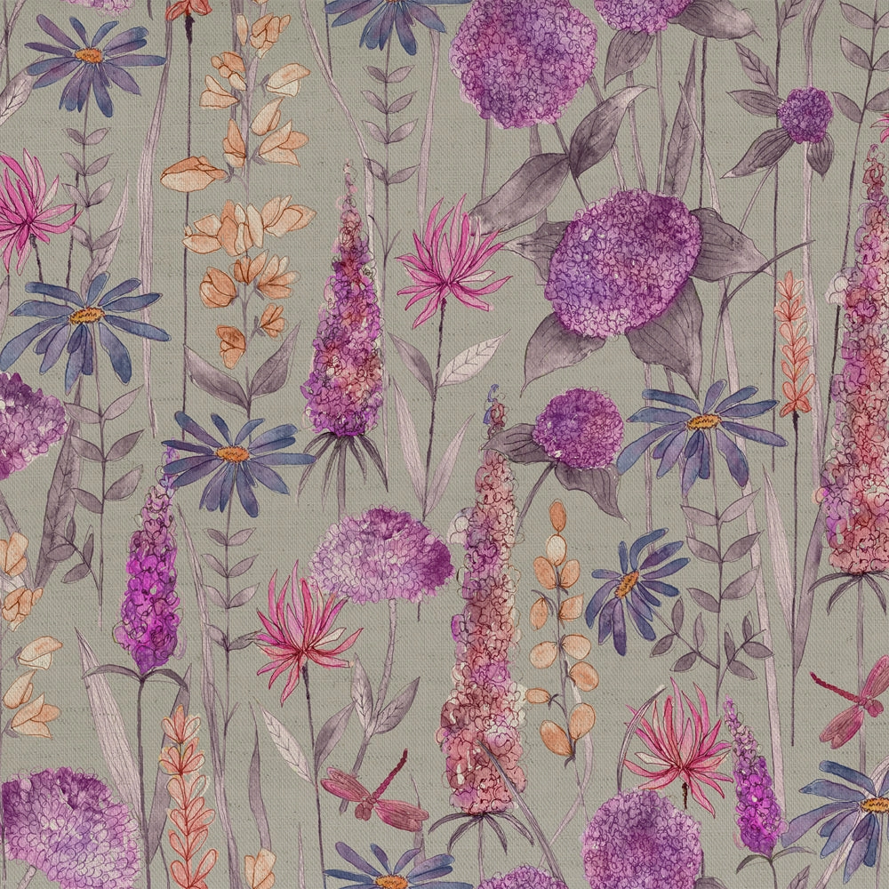 Florabunda Printed Cotton Fabric (By The Metre) Fuchsia Pink elegant table cloth  