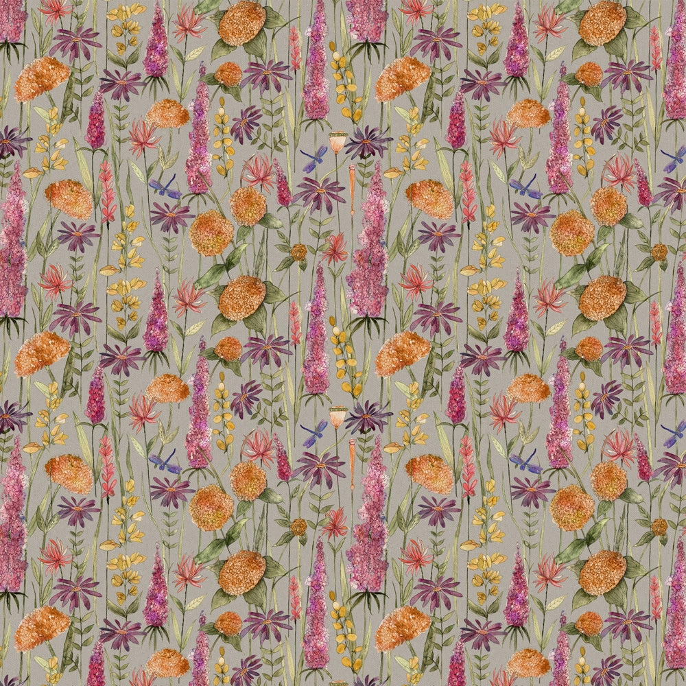 Florabunda Printed Cotton Fabric (By The Metre) Russet/Beige