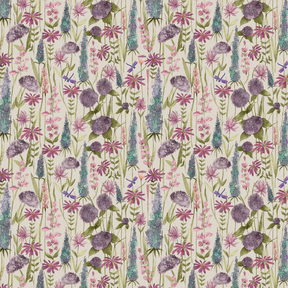 Florabunda Printed Cotton Fabric (By The Metre) Verde/Cream