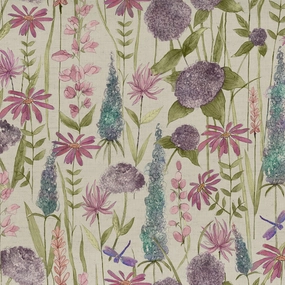Florabunda Printed Cotton Fabric (By The Metre) Verde/Cream elegant table cloth  