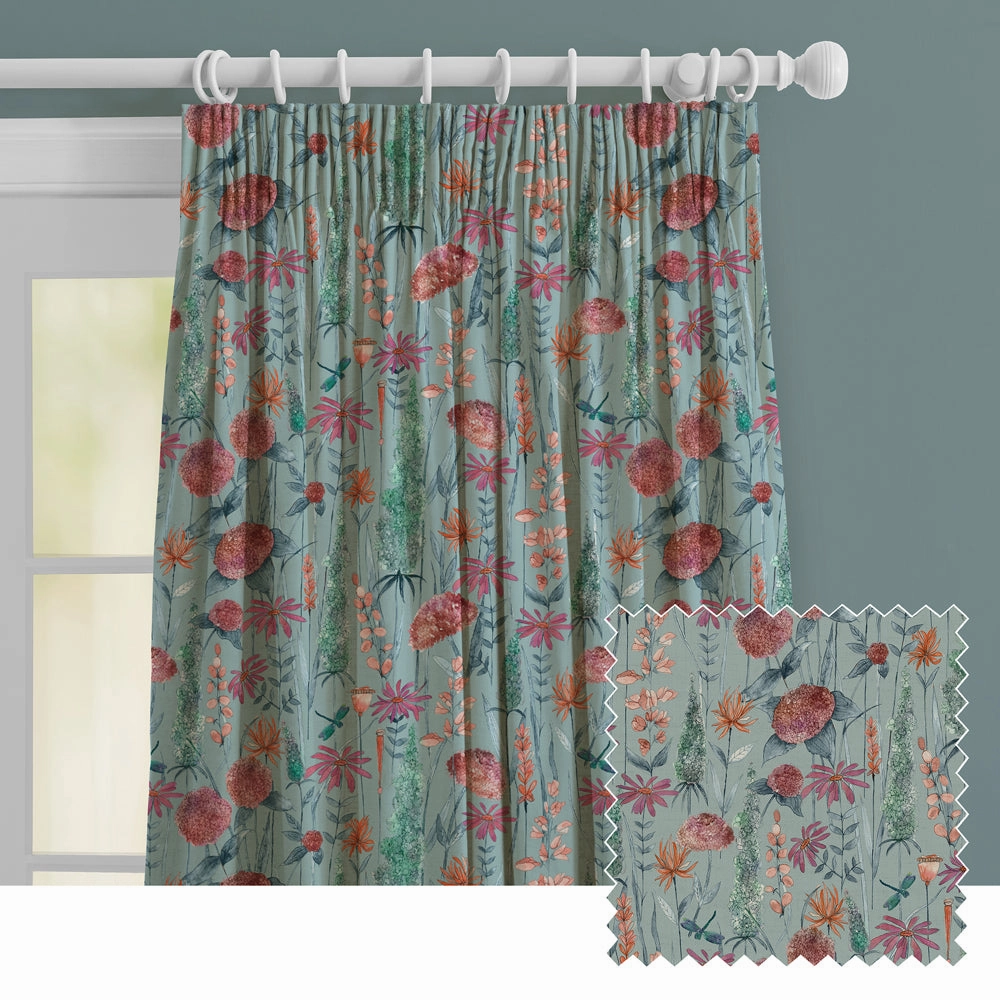Florabunda Printed Made to Measure Curtains Cornflower patterned fashion rug  