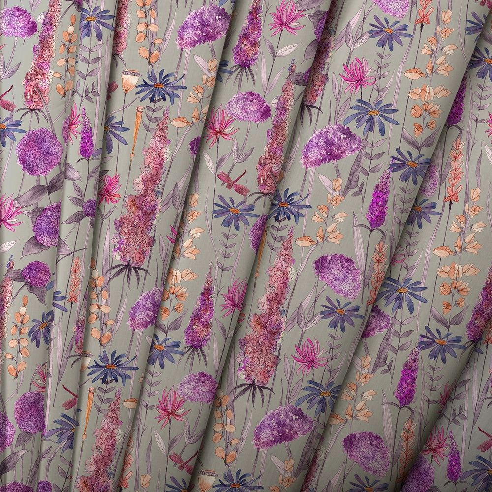 Florabunda Printed Made to Measure Curtains Fuchsia