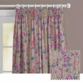Florabunda Printed Made to Measure Curtains Fuchsia patterned fashion rug  