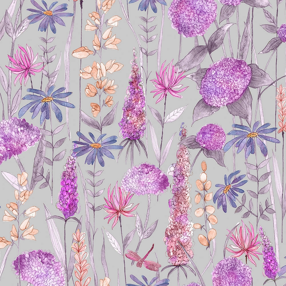 Florabunda Printed Made to Measure Curtains Fuchsia