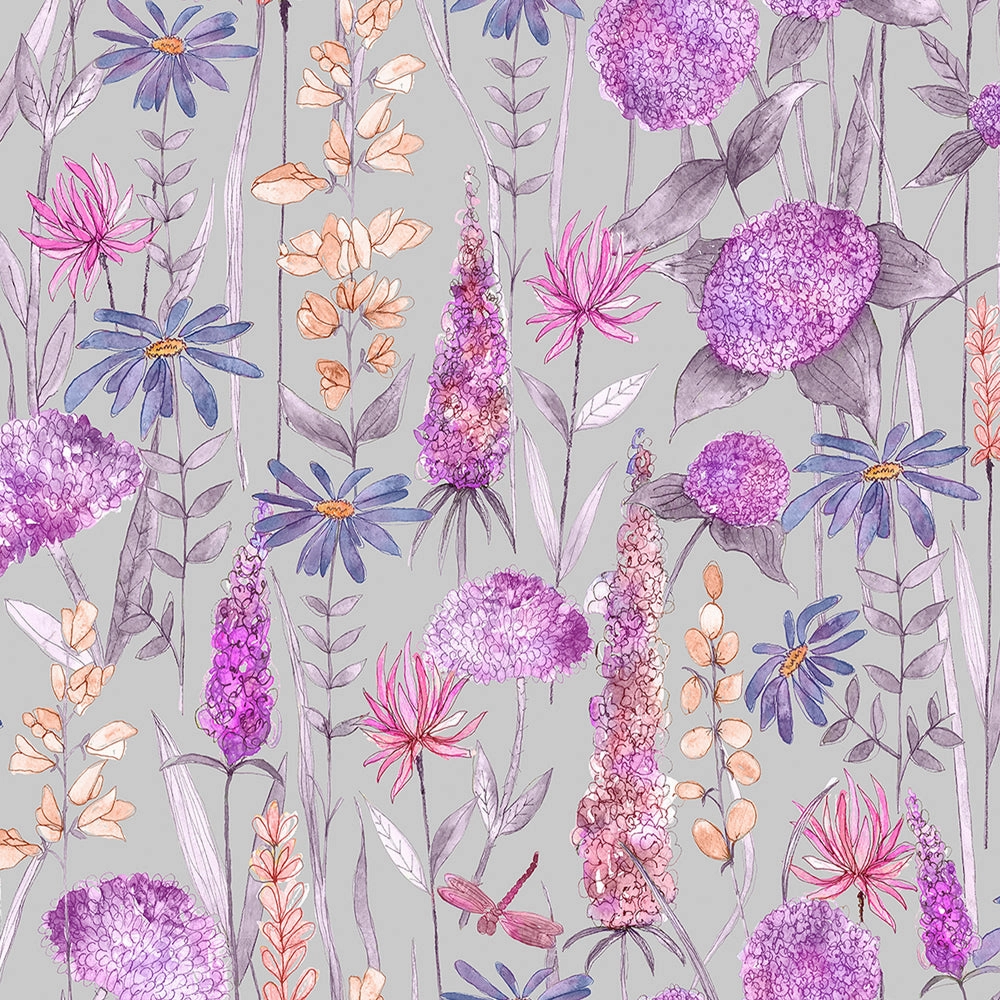Florabunda Printed Made to Measure Curtains Fuchsia