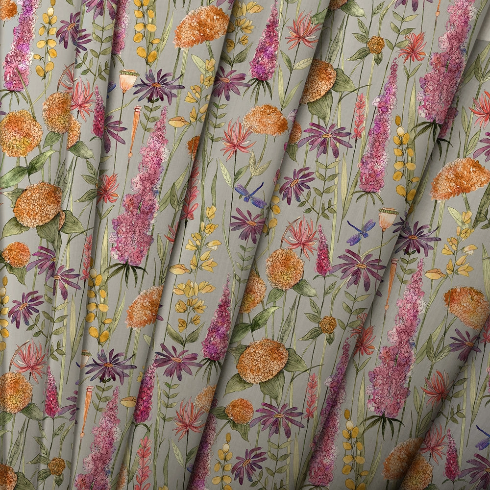 Florabunda Printed Made to Measure Curtains Russet
