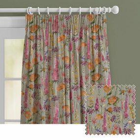Florabunda Printed Made to Measure Curtains Russet patterned fashion rug  