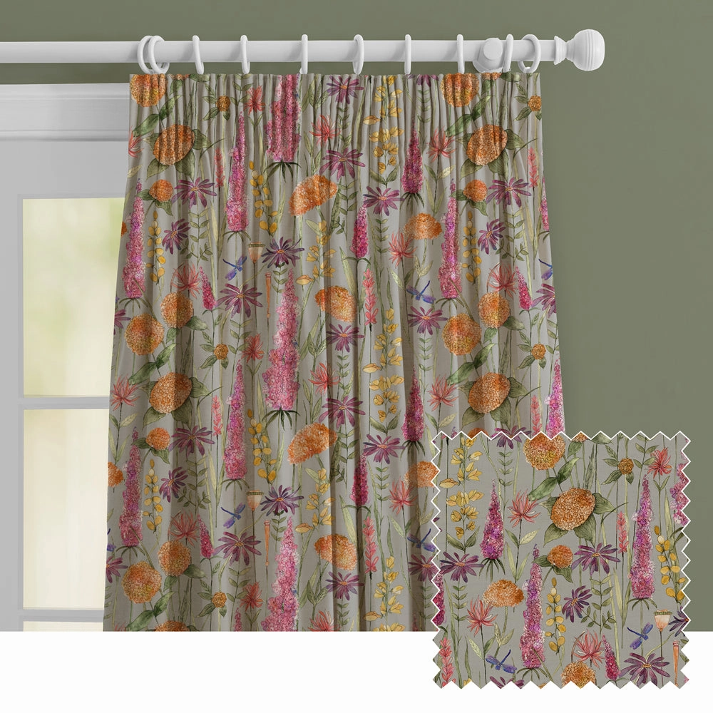 Florabunda Printed Made to Measure Curtains Russet patterned fashion rug  