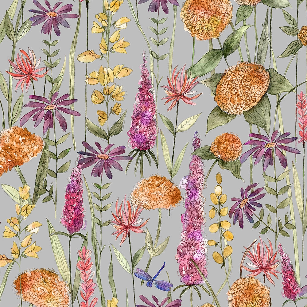 Florabunda Printed Made to Measure Curtains Russet