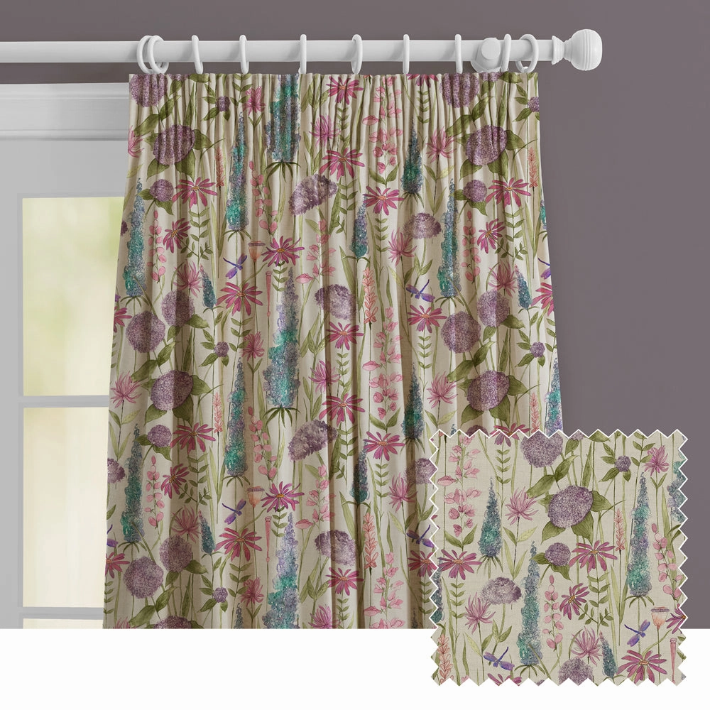 Florabunda Printed Made to Measure Curtains Verde patterned fashion rug  