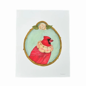 Floral Flight Crew: Cardinal of Roses 8"x10" Print framed wall decor