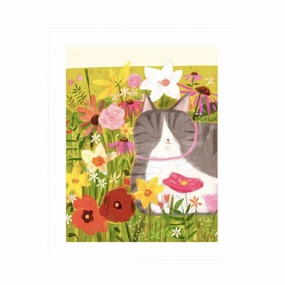 Flower Cat Art Print framed wall decor
