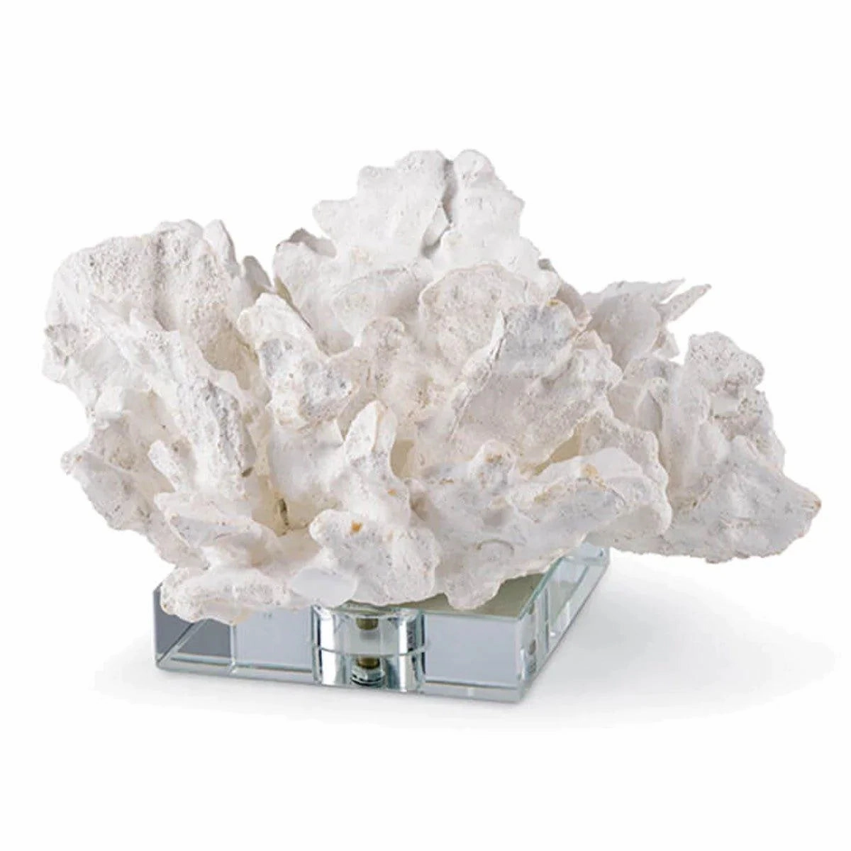 Flower Coral On Crystal Base (White) home display ornament