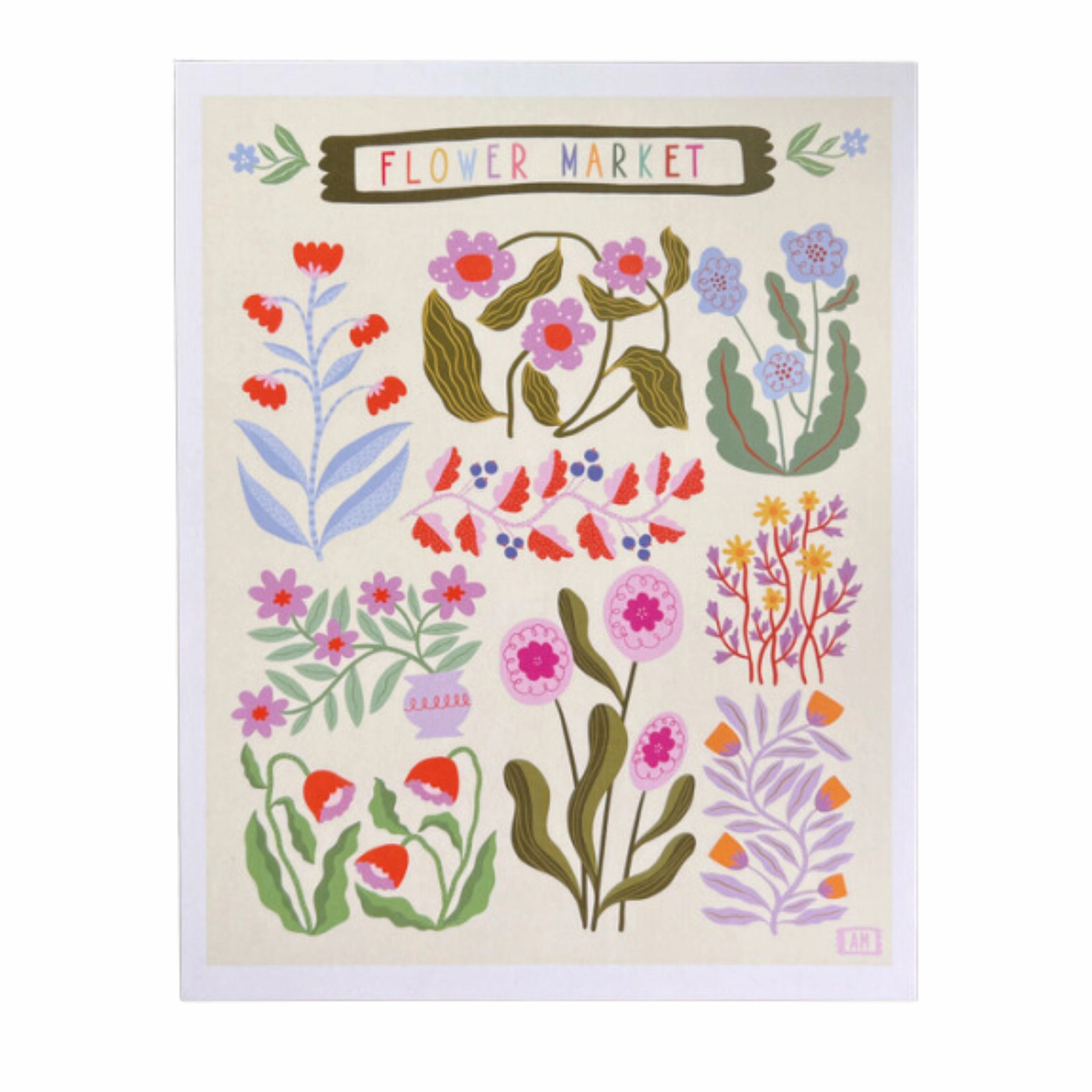 FLOWER MARKET framed wall decor