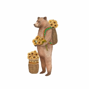 Flower Messenger: The Bear - Art Print framed wall decor